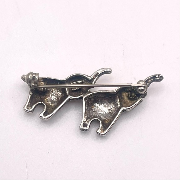 RELISTED Sterling Silver Two Elephants With Good Luck Trunks Up - Picture 9 of 12
